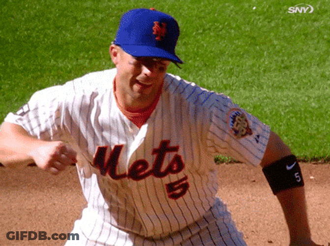 Mets Player David Wright Ecstatic Air Pump GIF