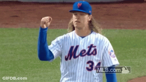 Mets Player In Blue Hat And Jersey GIF