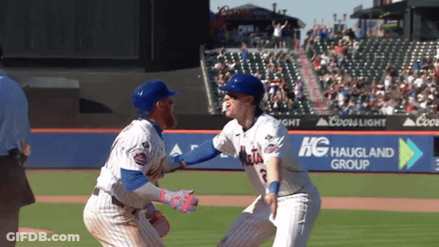 Mets Players Happy Jumping Hug GIF