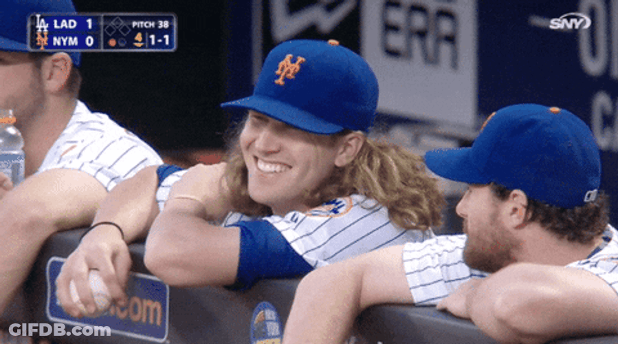 Mets Players Having Fun In Sideline GIF