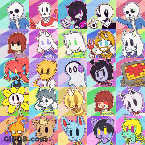 Mettaton Undertale Game Characters Blinking Collage GIF