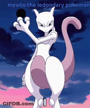 Mewto Legendary Pokemon Holding Black Ball GIF