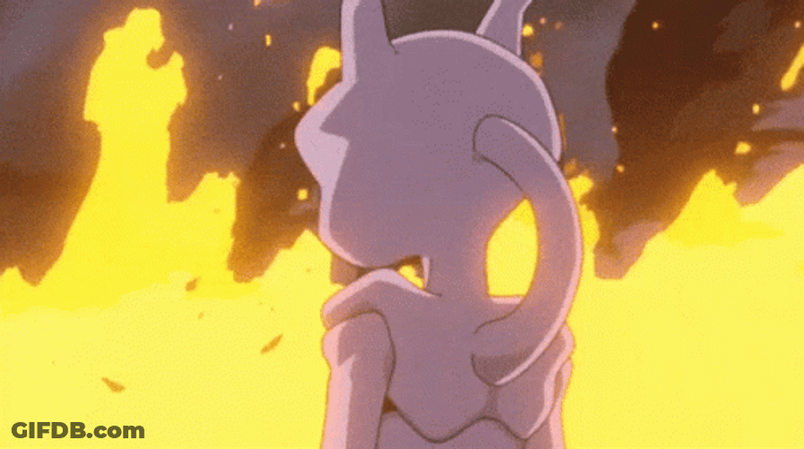 Mewtwo Fierce Eyes Looking Back GIF