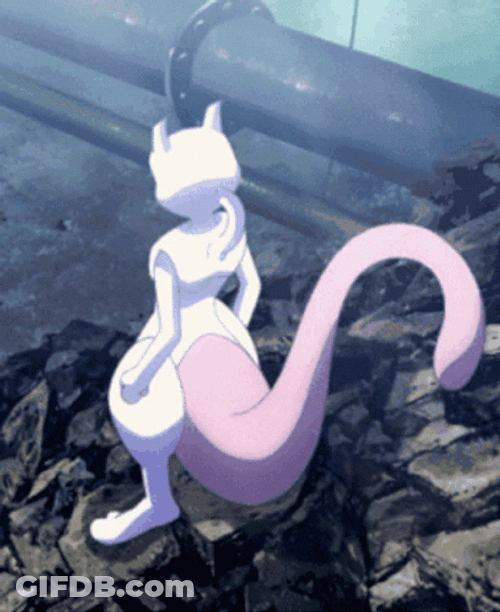 Mewtwo Pokemon Waving Tail GIF