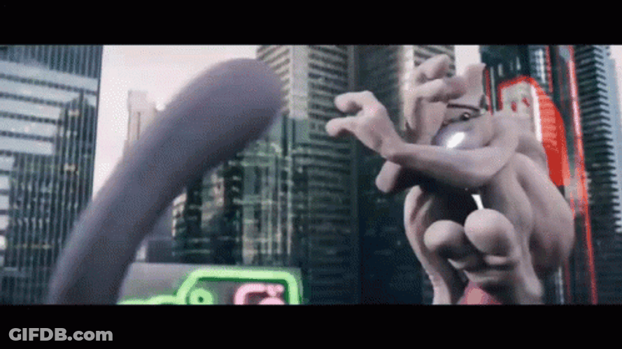 Mewtwo Versus Pikachu Pokemon Movie GIF