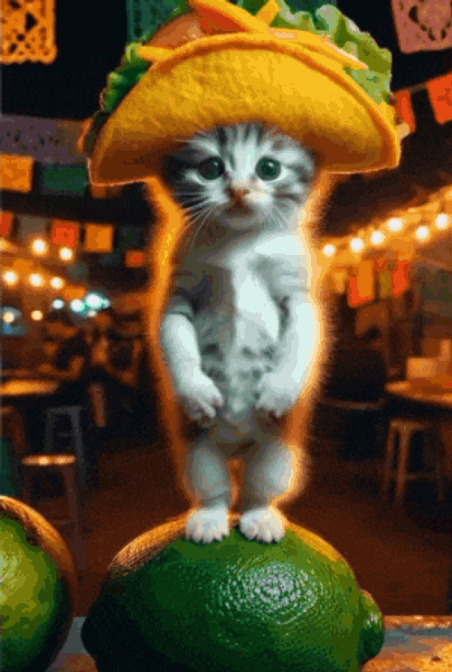 Mexican Cat Dancing Lime Cat Mexican GIF