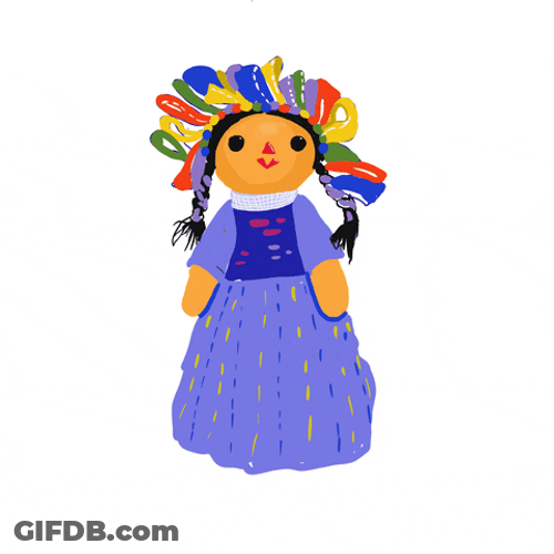 Mexican Cute Cartoon Doll GIF