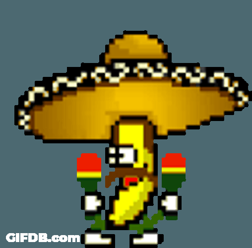 Mexican Dancing Banana In Sombrero GIF