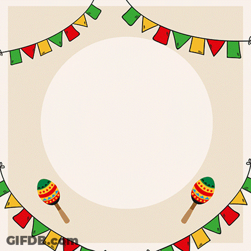 Mexican Independence Day Poster With Sombrero And Maracas GIF