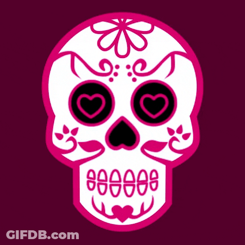 Mexican Pink Skull Design GIF