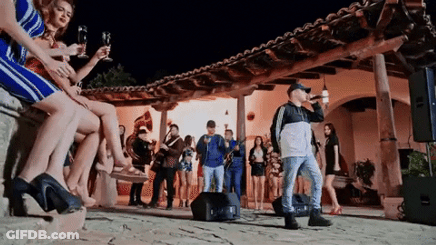 Mexican Rapper Dancing Crowd Behind GIF