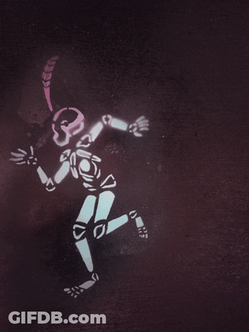Mexican Skeleton Dance Art GIF