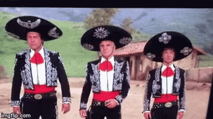Mexican Three Amigos Riding Horses GIF