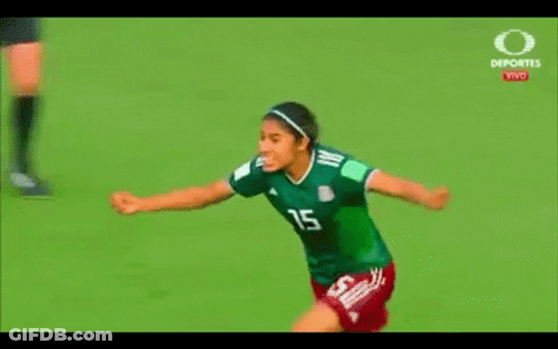 Mexico Female Soccer Player Cheering GIF