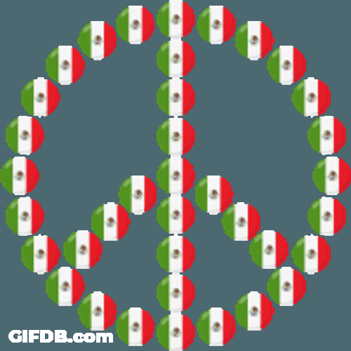 Mexico Flag Peace Sign Joypixels Sticker GIF