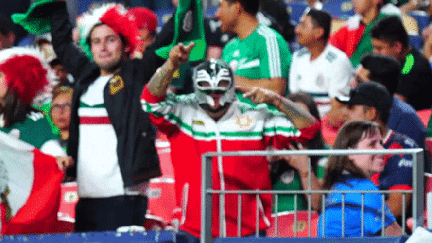 Mexico Soccer Fan Wearing Mask GIF