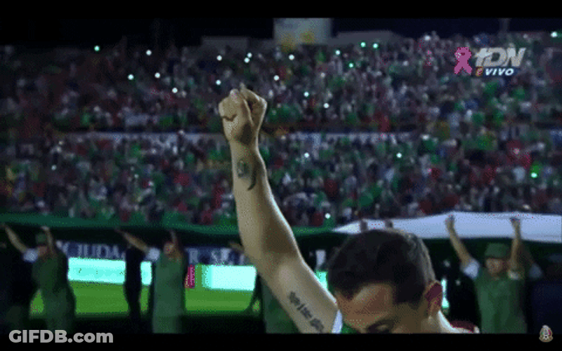 Mexico Soccer Player Raising Fist GIF