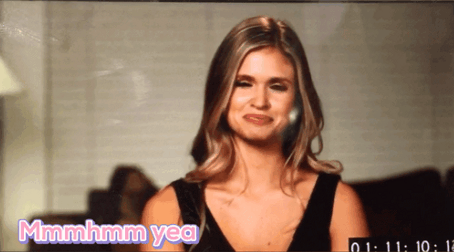 Mhmmm Woman Nodding To Interview GIF