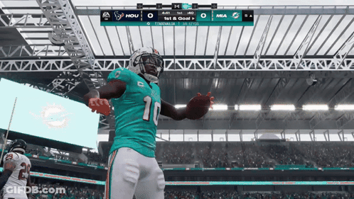 Miami Dolphins Football Player Celebrating Touchdown GIF