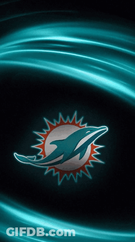 Miami Dolphins Logo On Black GIF