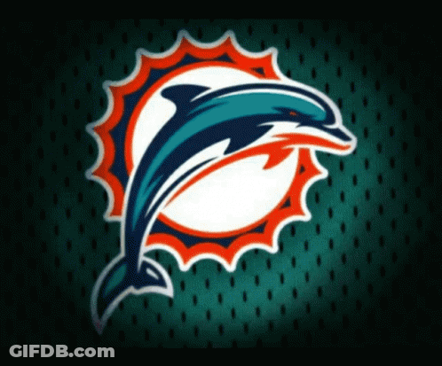 Miami Dolphins Logo On Dark Green Background GIF