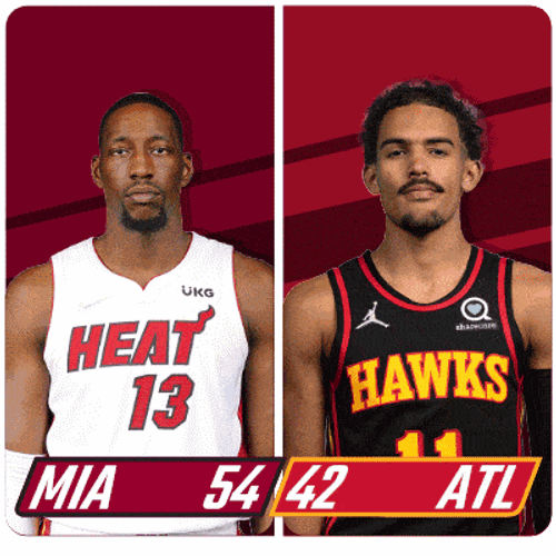 Miami Heat (54) Vs. Atlanta Hawks (42) Half-Time Break GIF