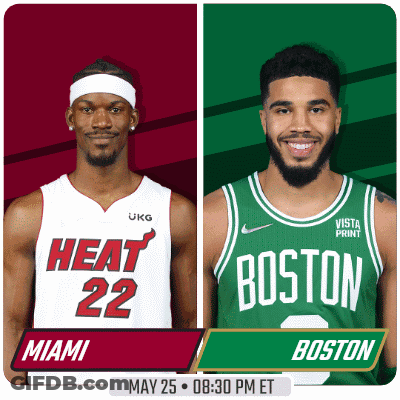 Miami Heat And Boston Celtics On Poster GIF