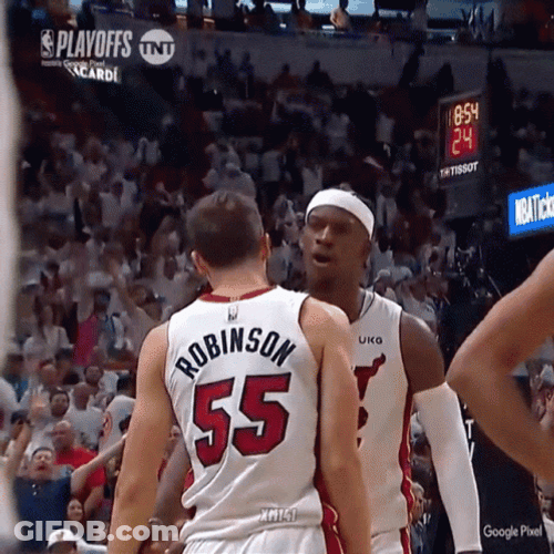 Miami Heat Butler Hugging Robinson GIF