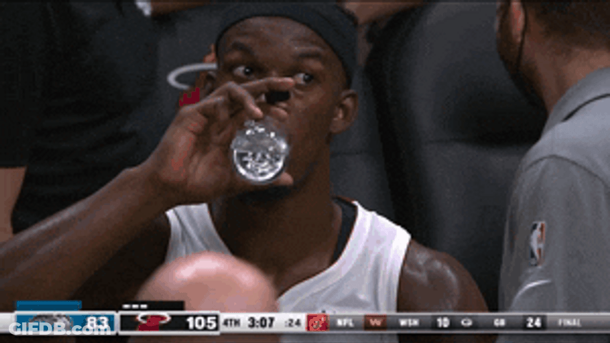 Miami Heat Drinking Water GIF