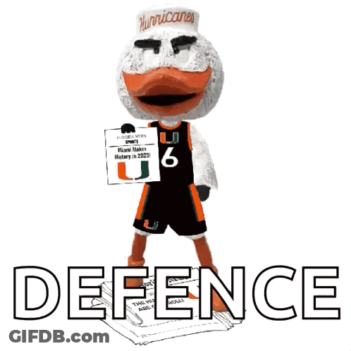 Miami Hurricanes Mascot Holding Newspaper GIF