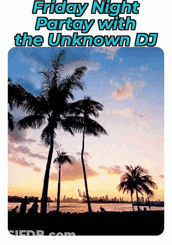 Miami Roleplay Poster With Palm Trees On Beach GIF