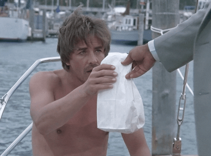 Miami Vice Drunk James Crockett Getting Food GIF