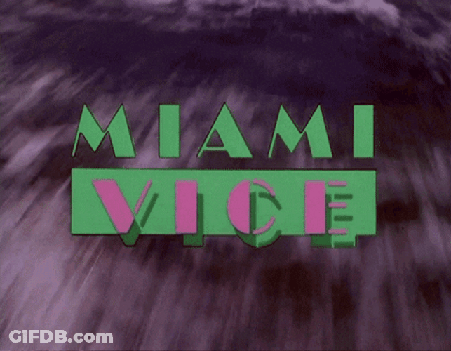 Miami Vice Flashing Retro Colored Text GIF