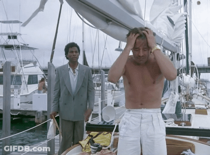 Miami Vice James Crockett Hitting His Head GIF