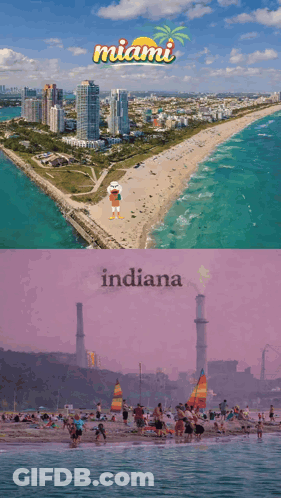 Miami Word On City Skyline GIF