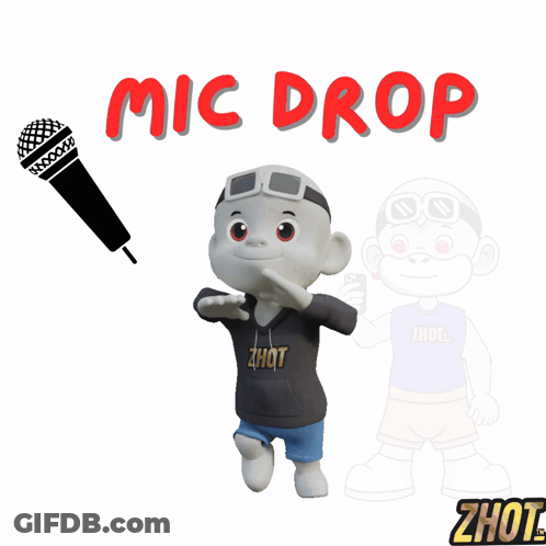 Mic Drop Cartoon Character GIF