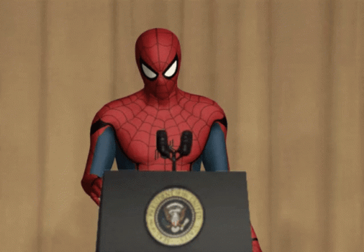 Mic Drop Spiderman GIF