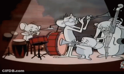 Mice Playing Instruments In Band GIF