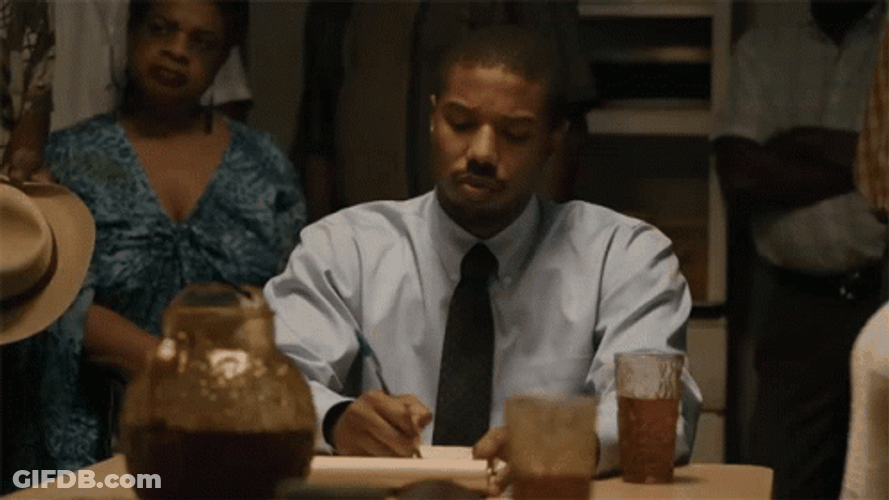 Michael B Jordan Writing GIF