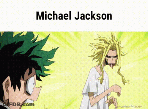 Michael Jackson And All Might From My Hero Academia GIF