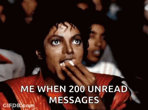 Michael Jackson Eating Popcorn Me When 200 Unread Messages GIF