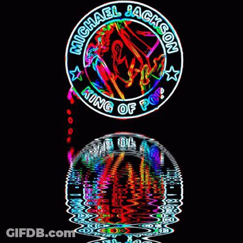 Michael Jackson King Of Pop Logo Reflected In Water Sphere GIF
