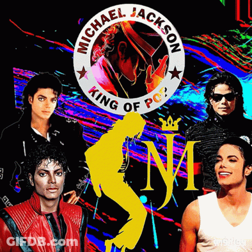 Michael Jackson King Of Pop Yellow Silhouette Poster GIF