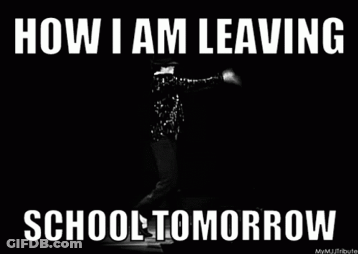 Michael Jackson Moonwalk Leaving School GIF