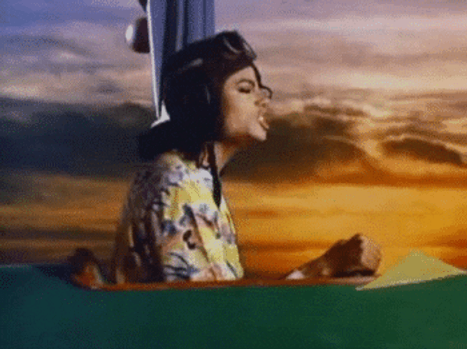 Michael Jackson Riding A Plane GIF