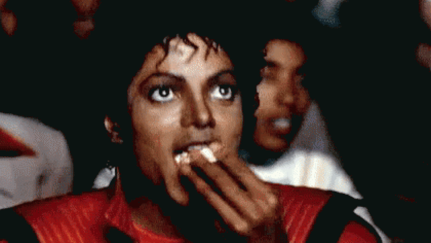Michael Jackson Shocked Meme Eating While Smiling GIF