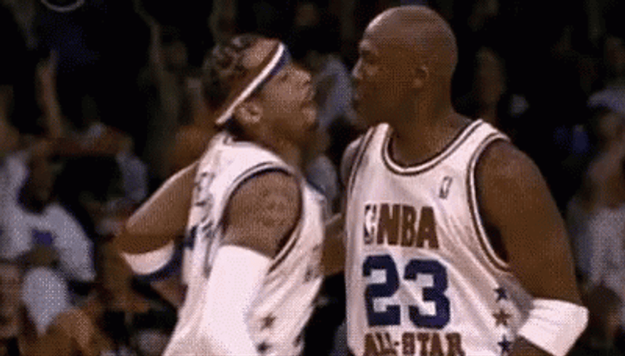 Michael Jordan Allen Iverson Chest Bump GIF
