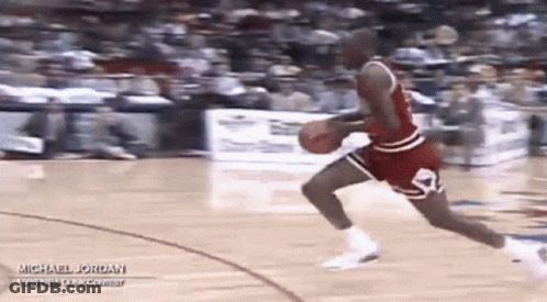 Michael Jordan Dribbling Basketball GIF