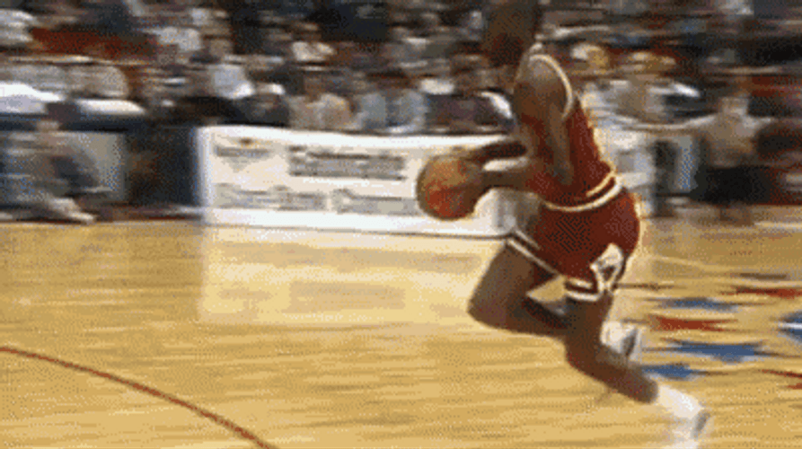 Michael Jordan Dunk Flying GIF