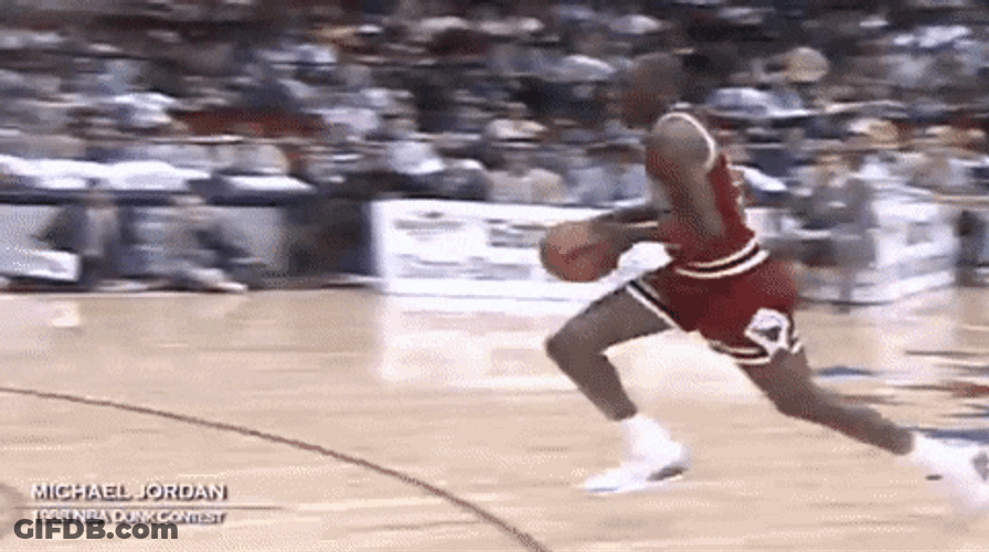 Michael Jordan Dunk From Free Throw Line GIF
